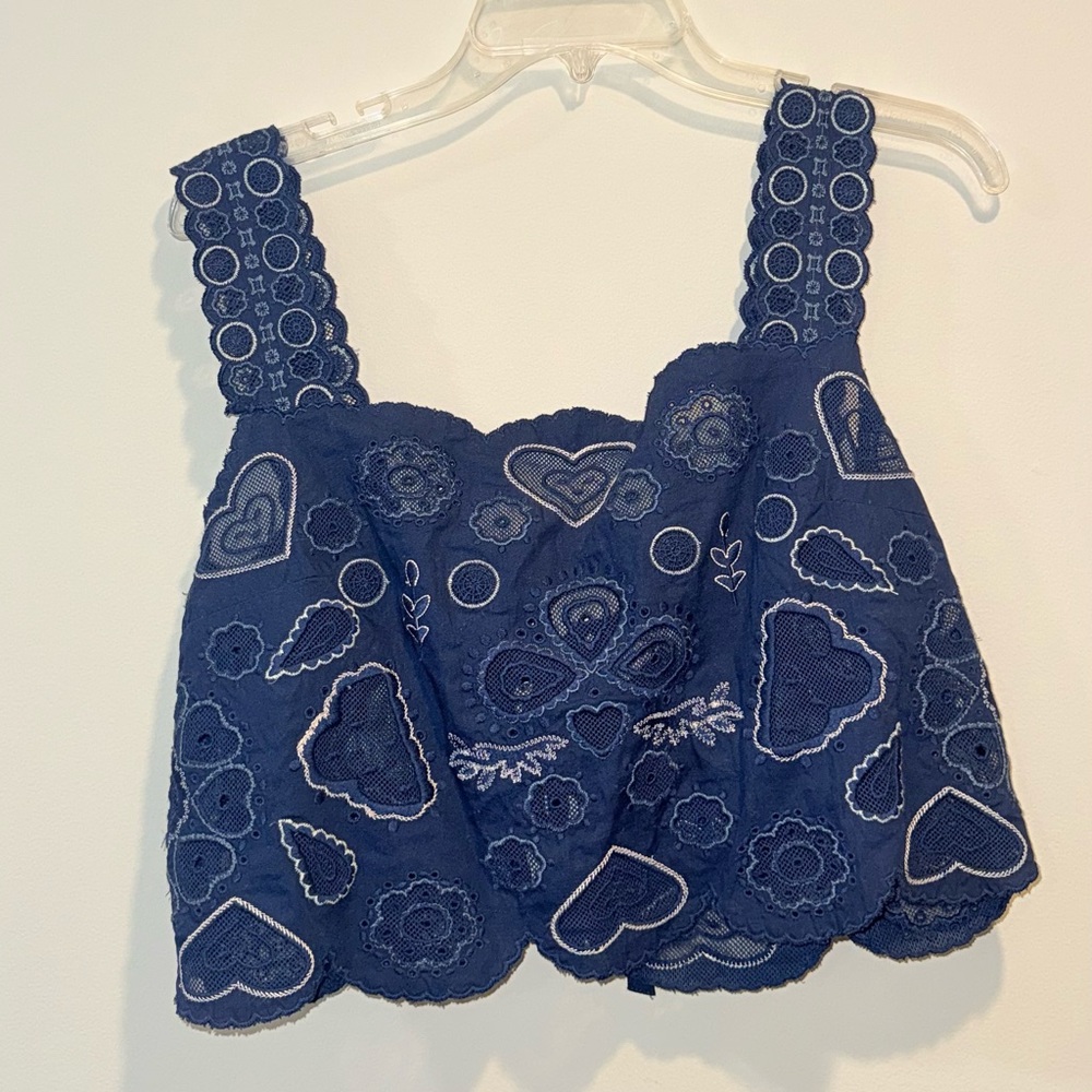 Sea New York Jeanetta Eyelet Cropped Tank Top - Picture 7 of 9
